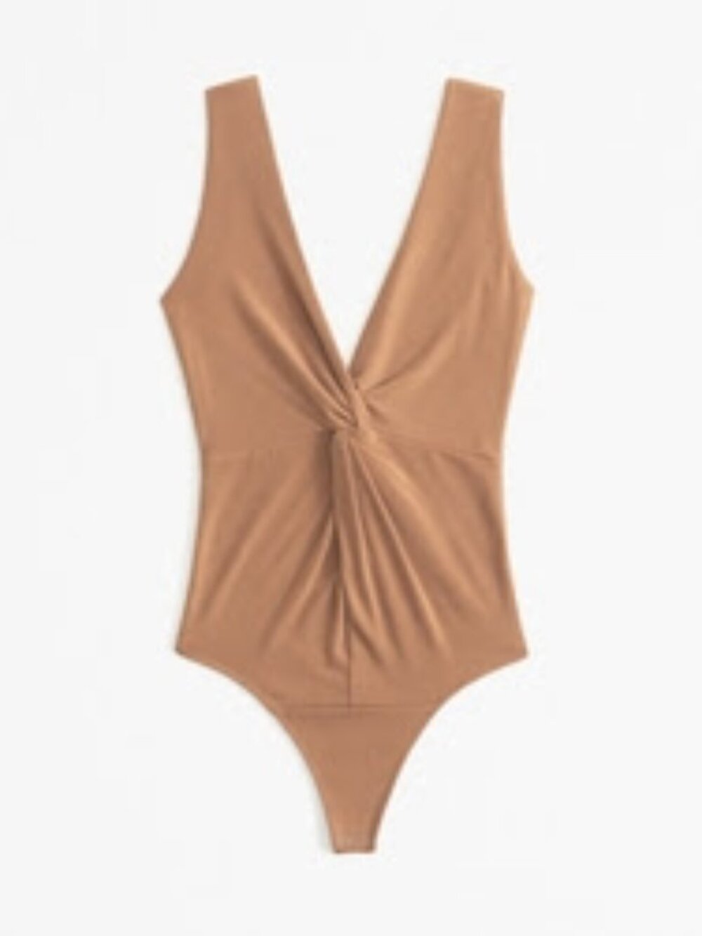 Women's Glossy Rib Plunge Twist Bodysuit